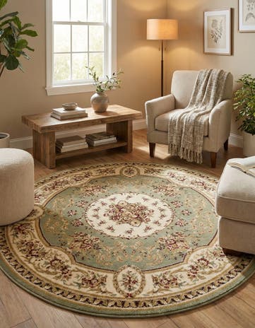 Green Chateau Round Rug