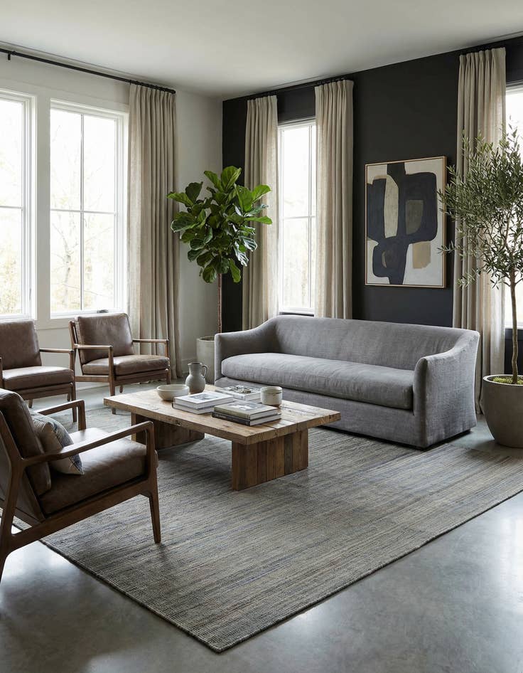 Detail image of 6' 9 x 9' 6 Hand Woven Kilim Modern Wool Rug