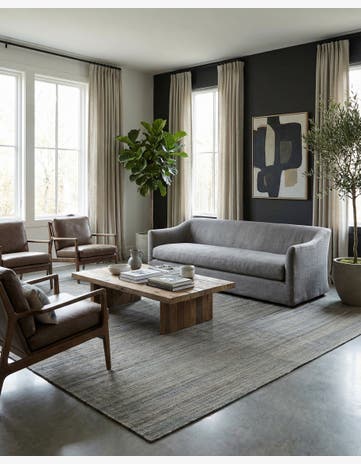 6' 9 x 9' 6 Hand Woven Kilim Modern Wool Rug