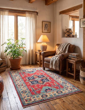 2' 7 x 4' 2 Hand Knotted Kazak Rug