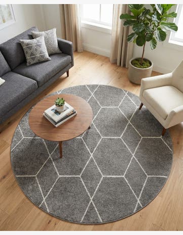 6' x 6' Trellis Frieze Round Rug