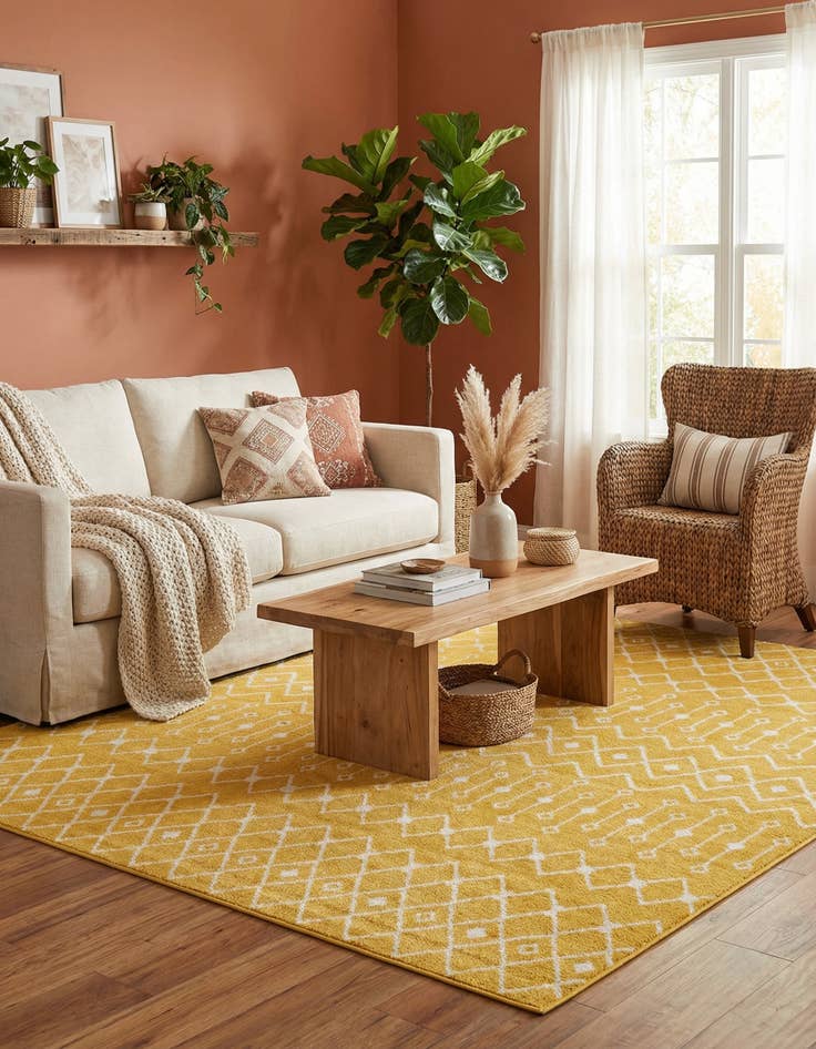 Detail image of 10' x 10' Moroccan Trellis Square Rug