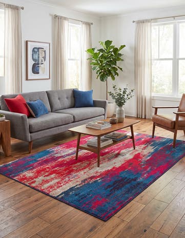 Red Washable Barcelona Rug