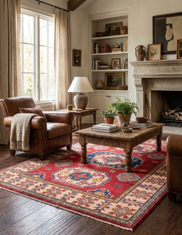 4' 1 x 5' 8 Hand Knotted Kazak Rug