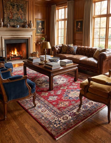 5' 9 x 8' 2 Hand Knotted Kazak Rug