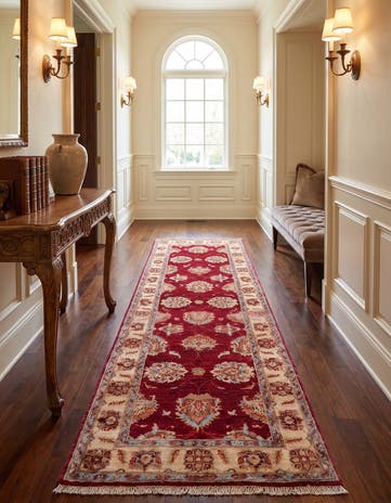 2' 8 x 8' 8 Hand Knotted Peshawar Ziegler Runner Rug