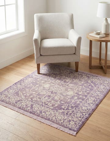 Purple Modern Classical Square Rug