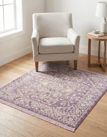 Purple Modern Classical Square Rug