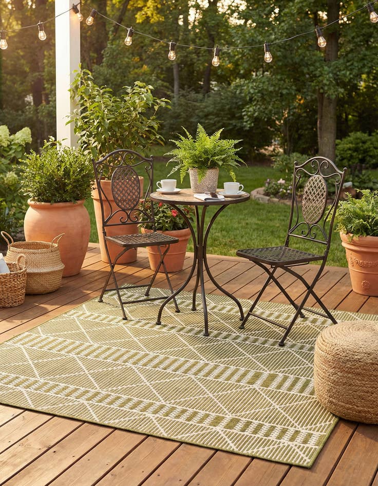 Detail image of 6' x 6'  Washable Trellis Indoor / Outdoor Square Rug