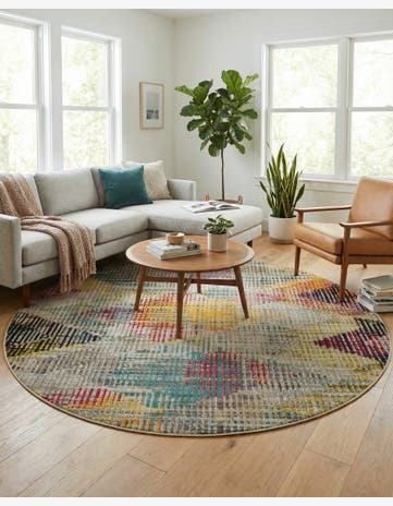 Washable Theia Round Rug
