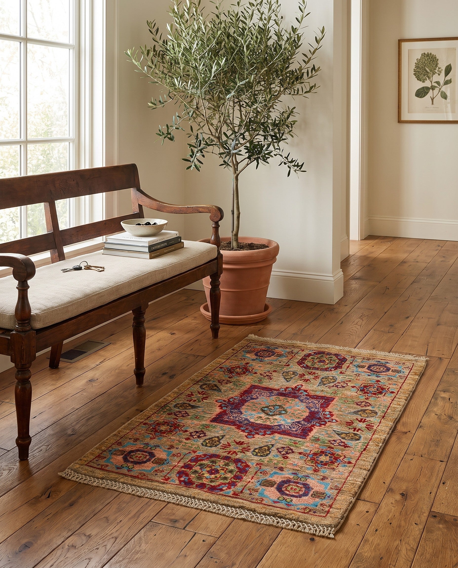 1' 11 x 2' 11 Hand Knotted Mamluk Ziegler Rug