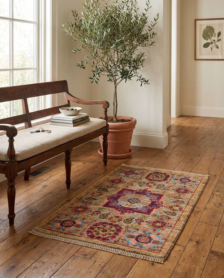 60cm x 90cm Hand Knotted Mamluk Ziegler Rug