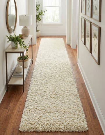 2' 7 x 19' 8 Solid Shag Runner Rug