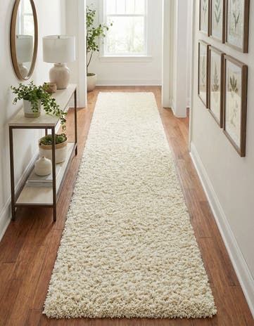 2' 7 x 19' 8 Solid Shag Runner Rug