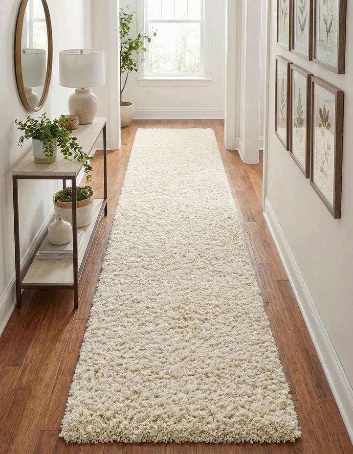 2' 7 x 19' 8 Solid Shag Runner Rug