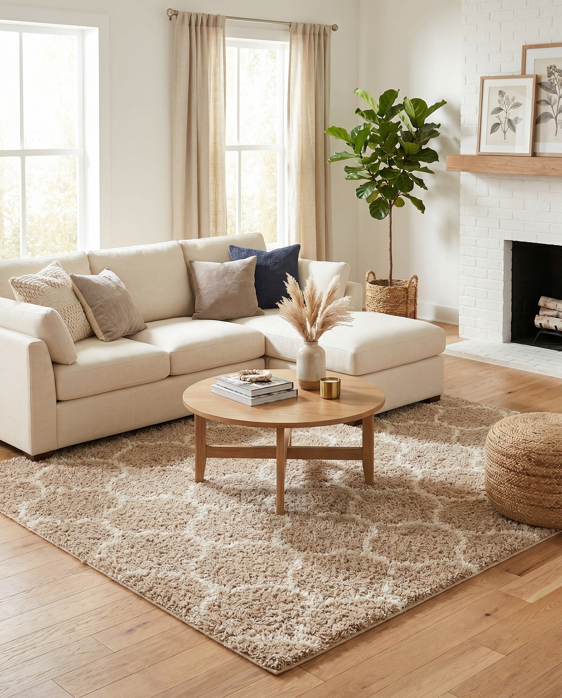 6' x 6' Trellis Shag Square Rug