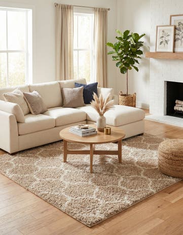 6' x 6' Lattice Shag Square Rug