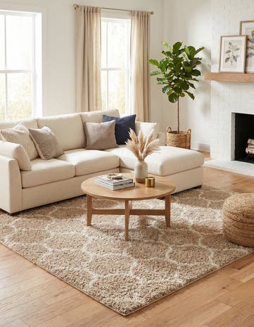 6' x 6' Lattice Shag Square Rug