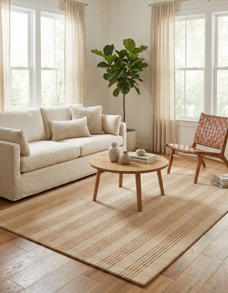 Detail image of  4' 1 x 6' 1 Jill Zarin Striped Wool Rug