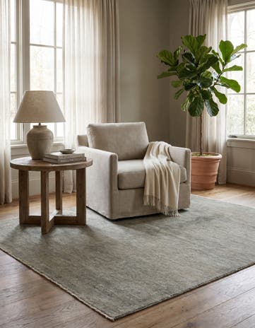5' x 6' Hand Knotted Over-Dyed Ziegler Square Rug