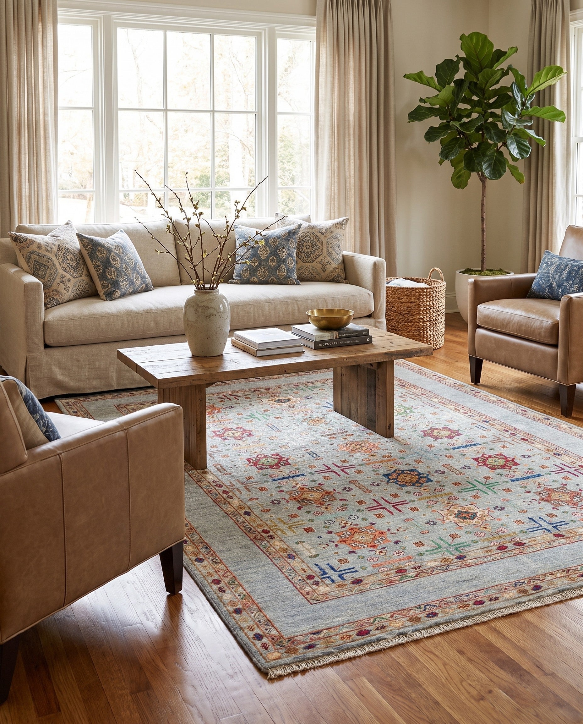 5' 9 x 8' Hand Knotted Ariana Ziegler Rug