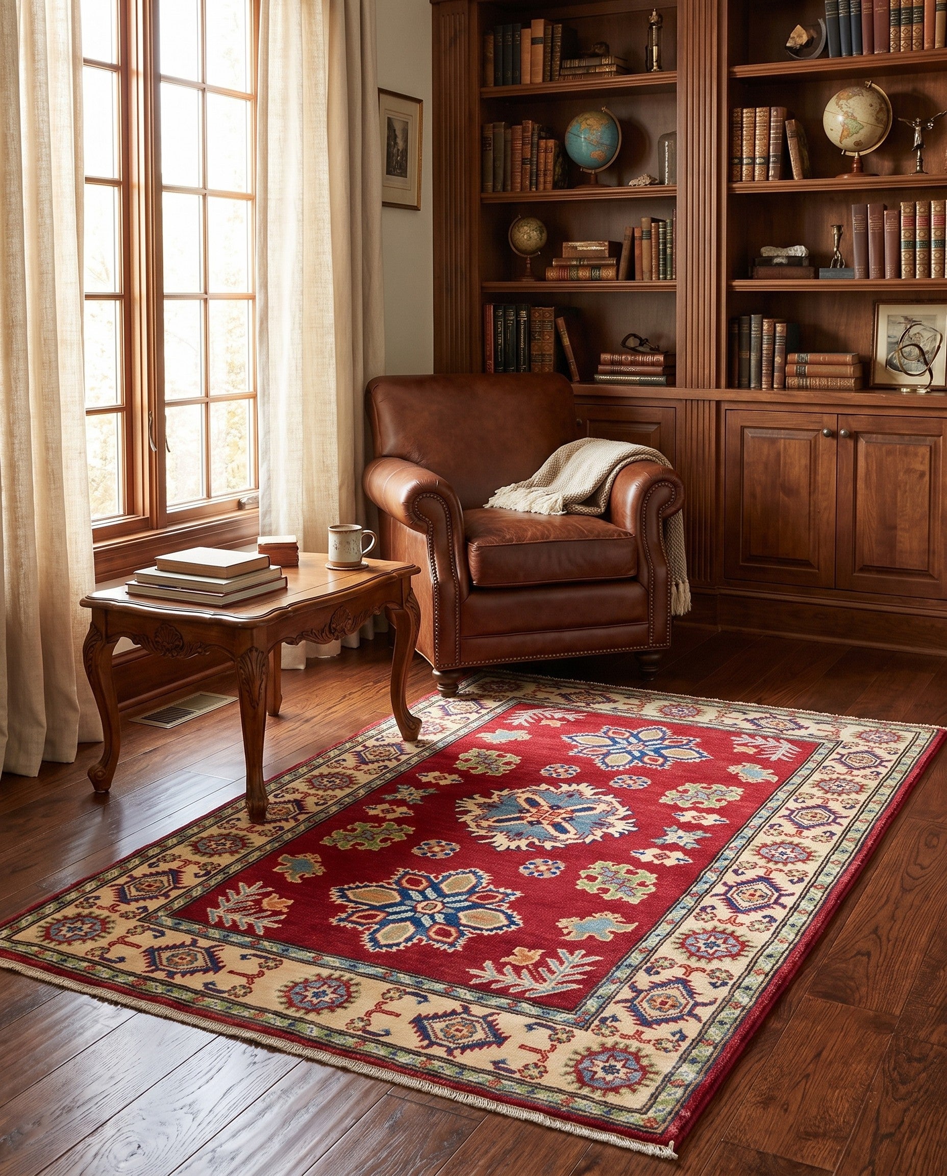 3' 3 x 4' 9 Hand Knotted Kazak Rug