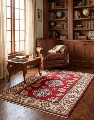3' 3 x 4' 9 Hand Knotted Kazak Rug