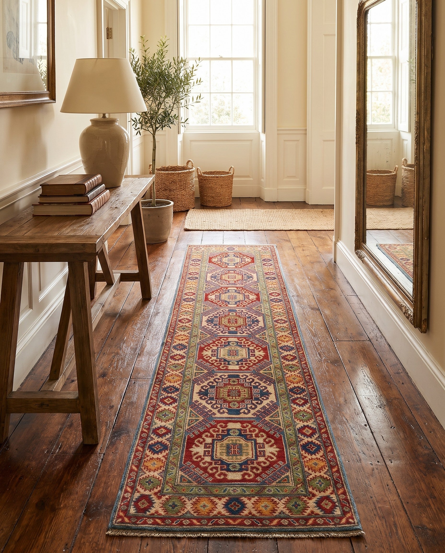 2' 7 x 9' 9 Hand Knotted Kazak Runner Rug