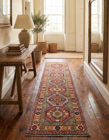 2' 7 x 9' 9 Hand Knotted Kazak Runner Rug