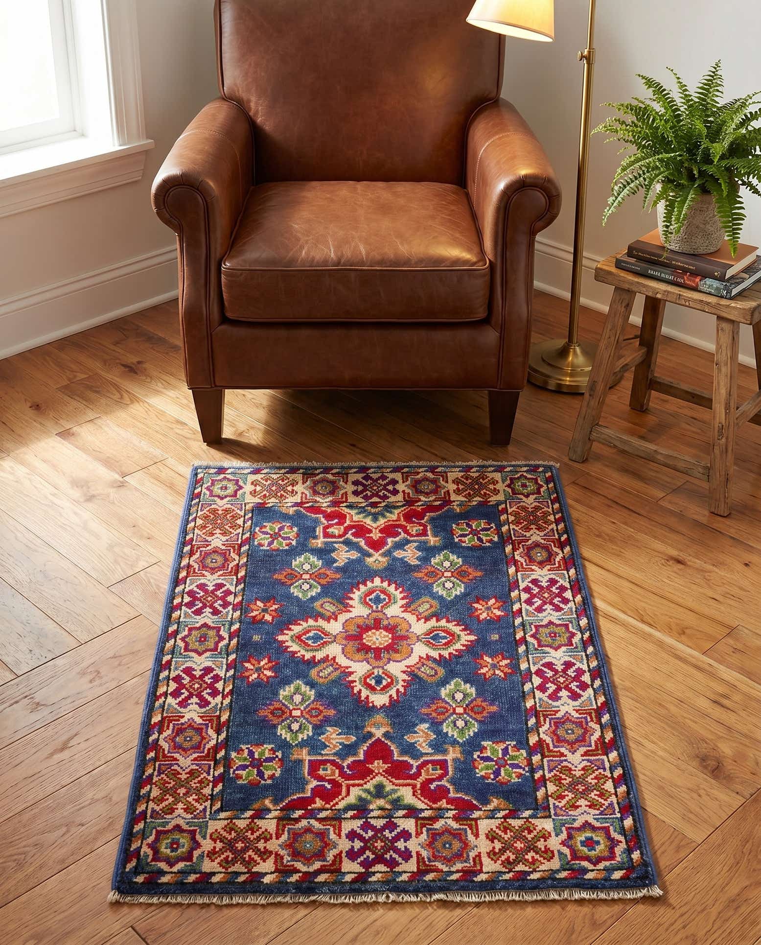 2' x 3' 1 Hand Knotted Kazak Rug