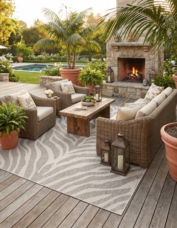 10' x 14' Easy-Clean Safari Indoor / Outdoor Rug