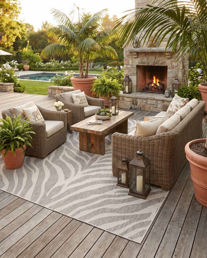 10' x 14' Easy-Clean Safari Indoor / Outdoor Rug