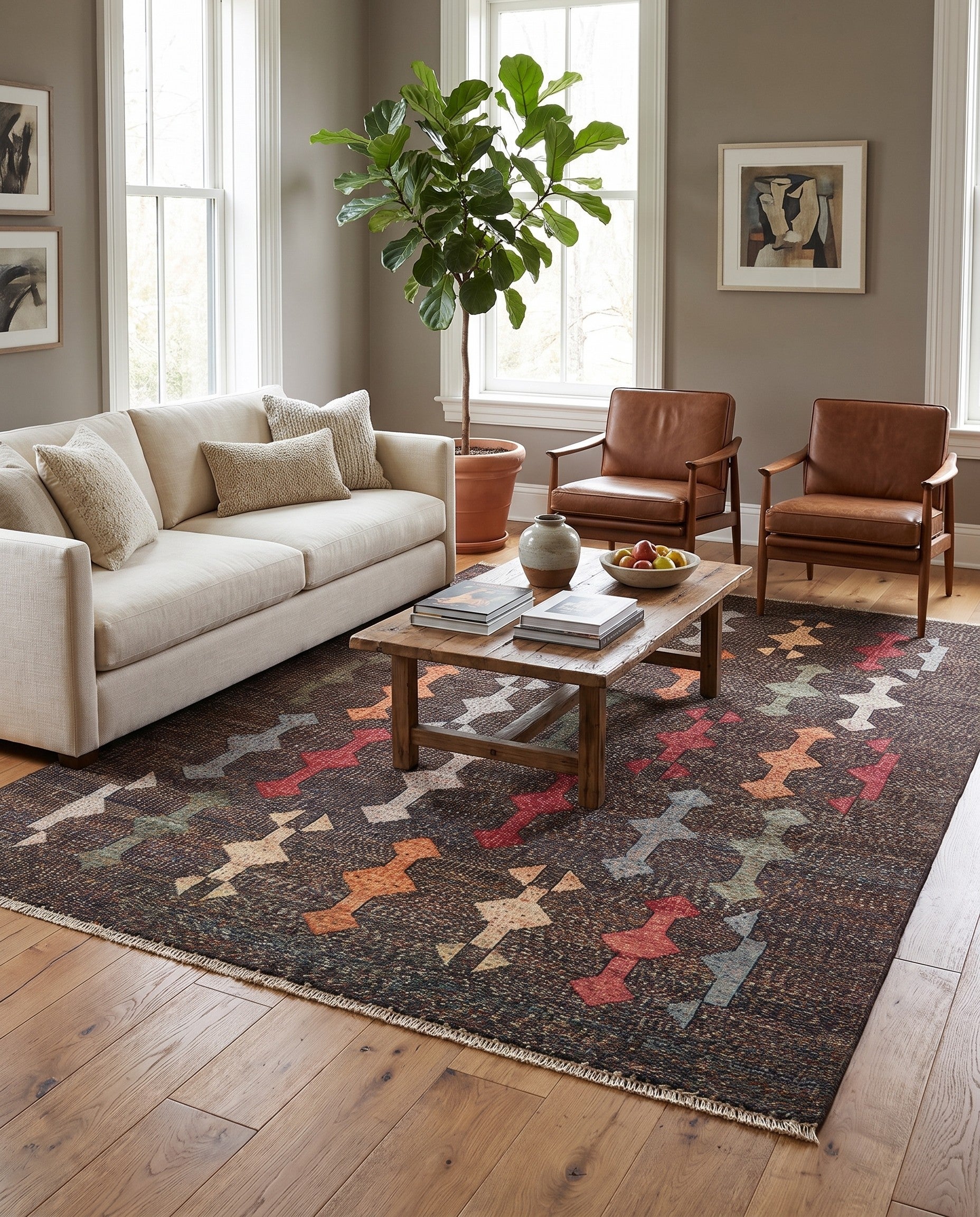 6' 6 x 9' 6 Hand Knotted Ziegler Modern Rug
