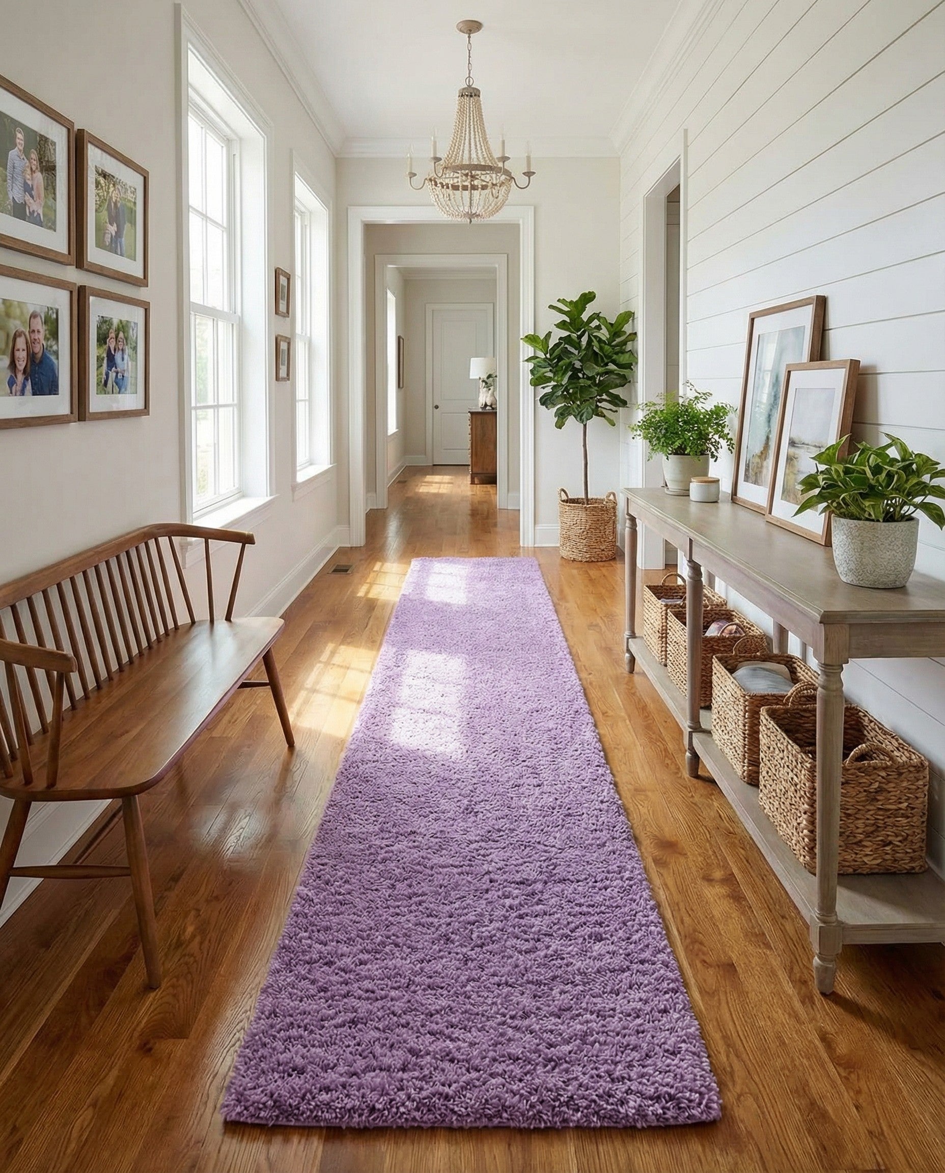 2' 7 x 19' 8 Solid Shag Runner Rug
