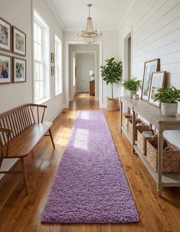 2' 7 x 19' 8 Solid Shag Runner Rug