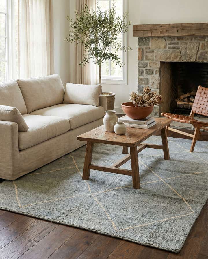 4' 5 x 6' 7 Hand Knotted Moroccan Wool Rug