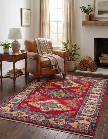 3' 5 x 4' 8 Hand Knotted Kazak Rug