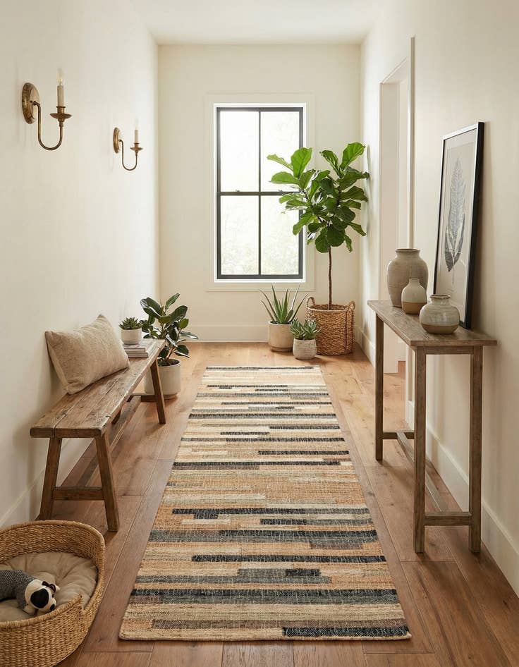 Detail image of 2' 7 x 12'  Hand Woven Kala Handwoven Jute Runner Rug