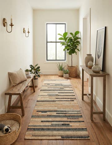 2' 7 x 12' Hand Woven Kala Handwoven Jute Runner Rug