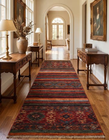2' 6 x 6' 11 Hand Knotted Kazak Runner Rug