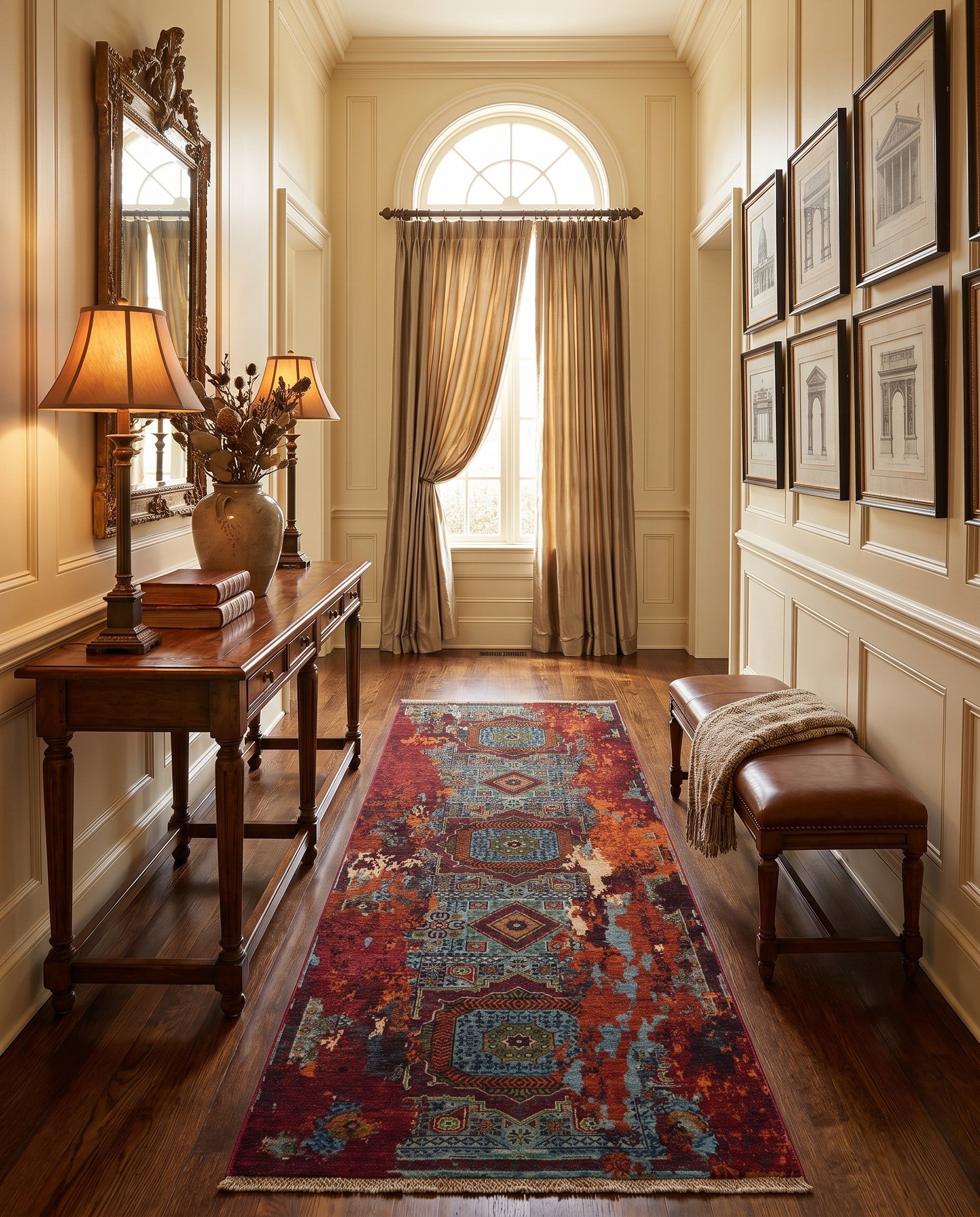 2' 11 x 8' 4 Hand Knotted Mamluk Ziegler Runner Rug