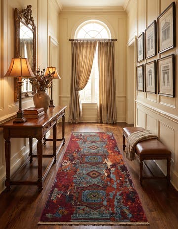 2' 11 x 8' 4 Hand Knotted Mamluk Ziegler Runner Rug