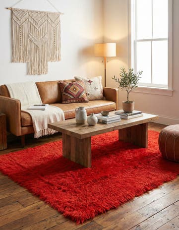 4' 9 x 6' 1 Hand Knotted Moroccan Wool Rug