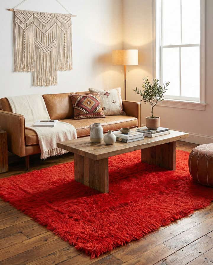 4' 9 x 6' 1 Hand Knotted Moroccan Wool Rug