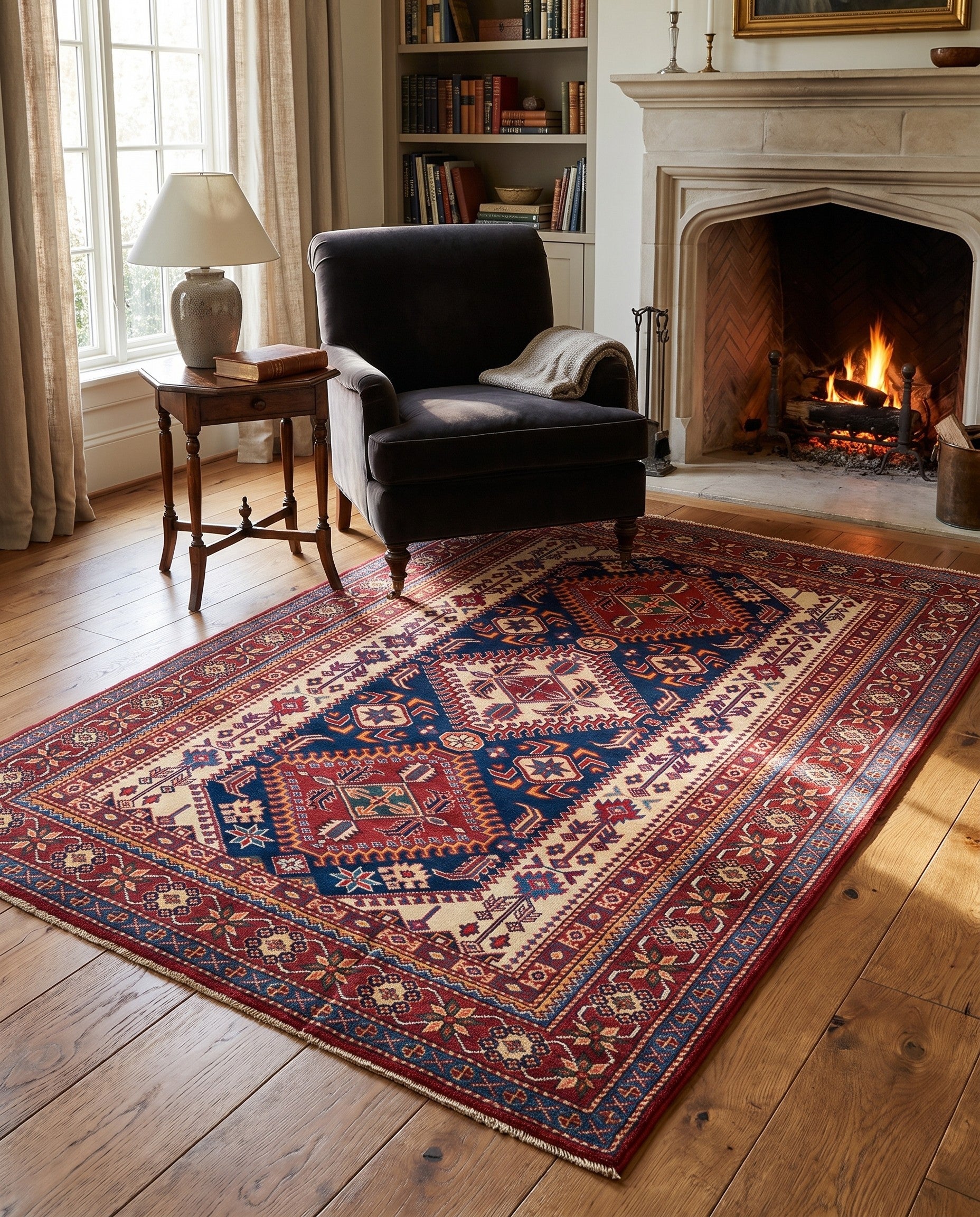 4' 4 x 6' 1 Hand Knotted Shirvan Rug