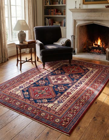 4' 4 x 6' 1 Hand Knotted Shirvan Rug