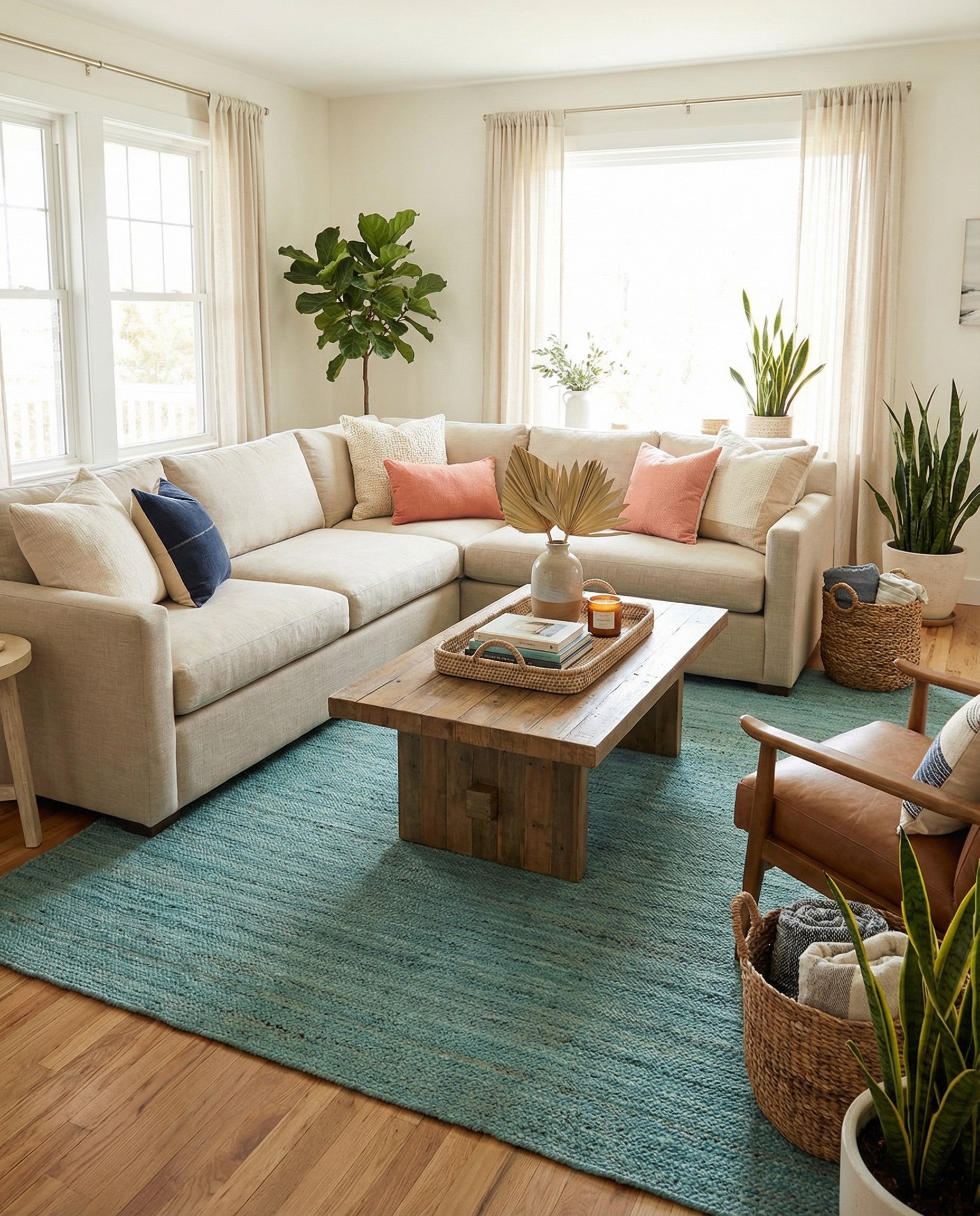 9' x 12'  Hand Braided Jute Rug