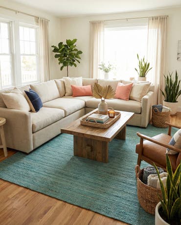  9' x 12'  Hand Braided Jute Rug