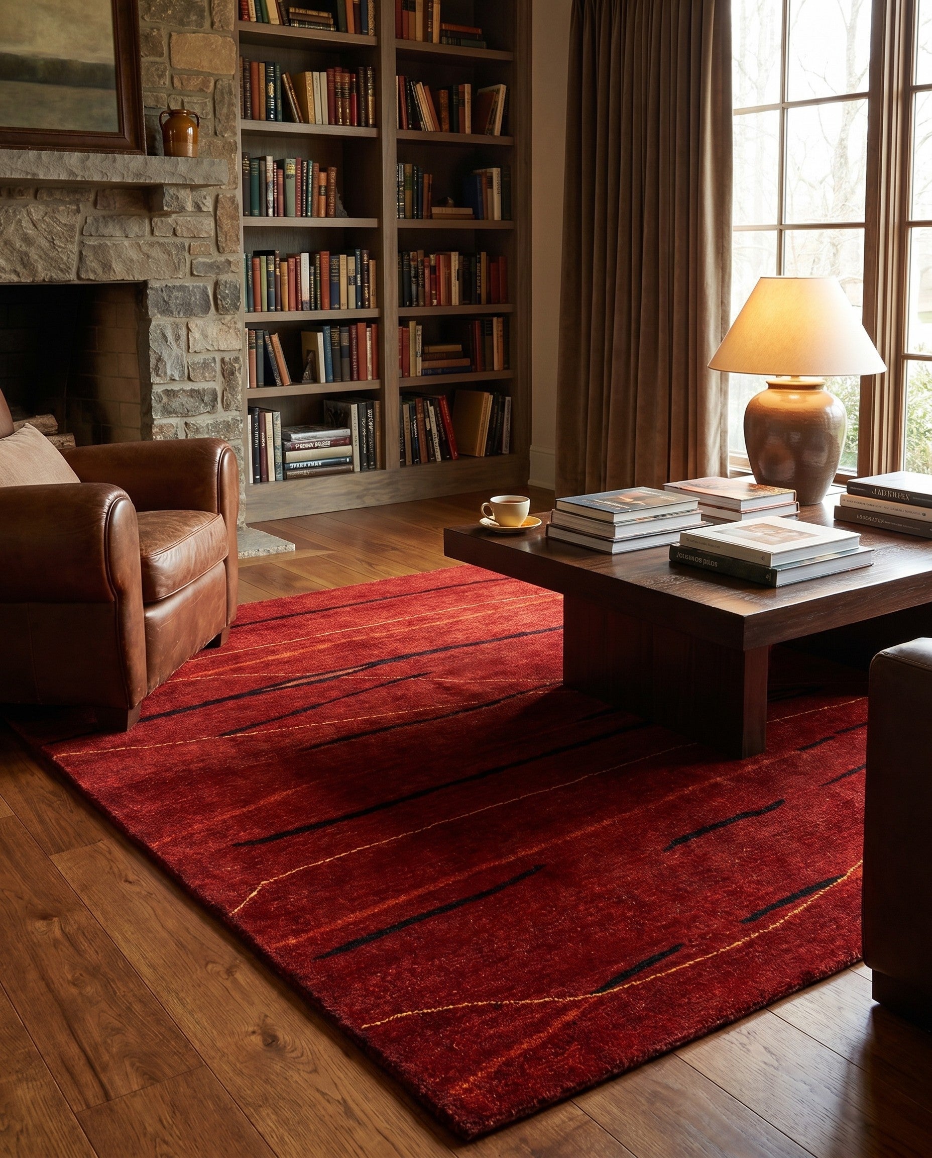 5' x 6' 8 Hand Knotted Gabbeh Wool Rug