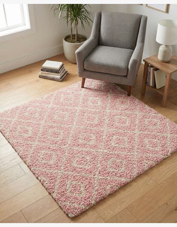 4' x 4' Trellis Shag Square Rug